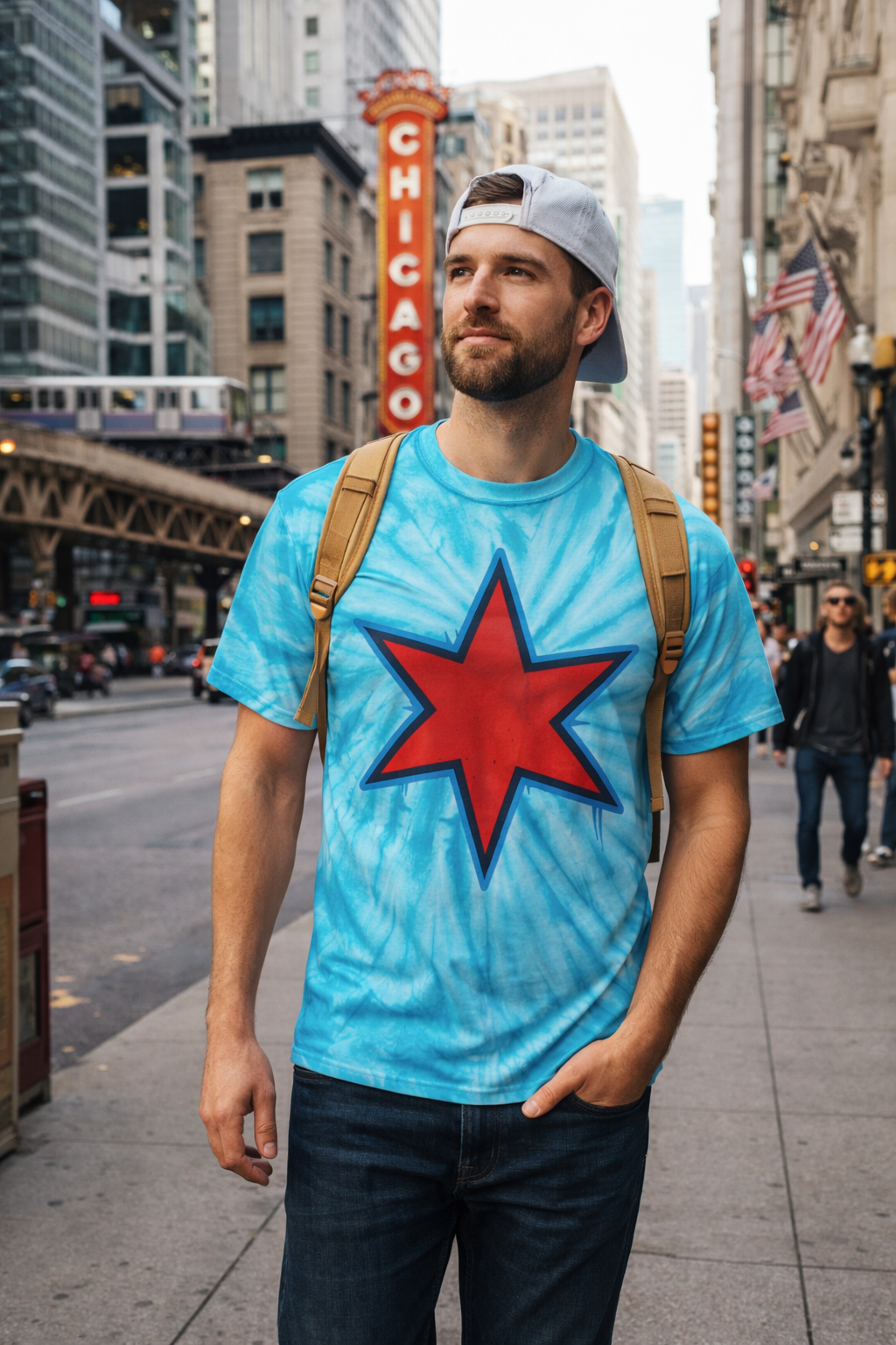 Chicago Star Tie-Dye Tee | Grateful Graphic Streetwear Shirt