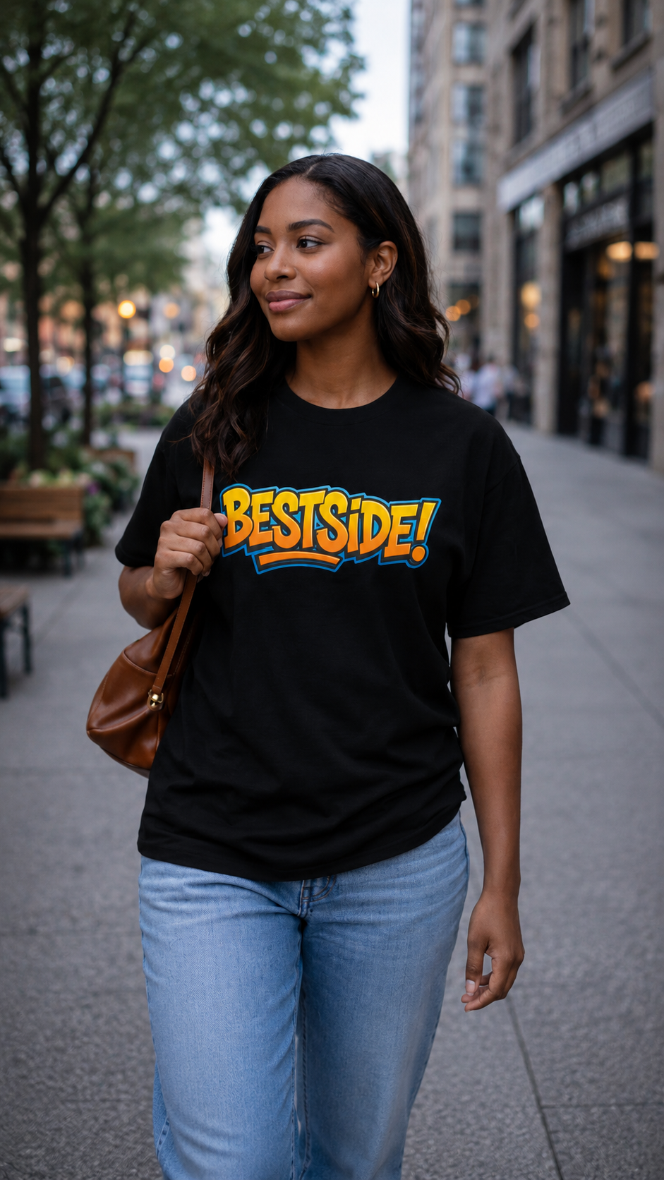 Bestside! Graphic Tee — Retro Cartoon Logo Oversized T-Shirt