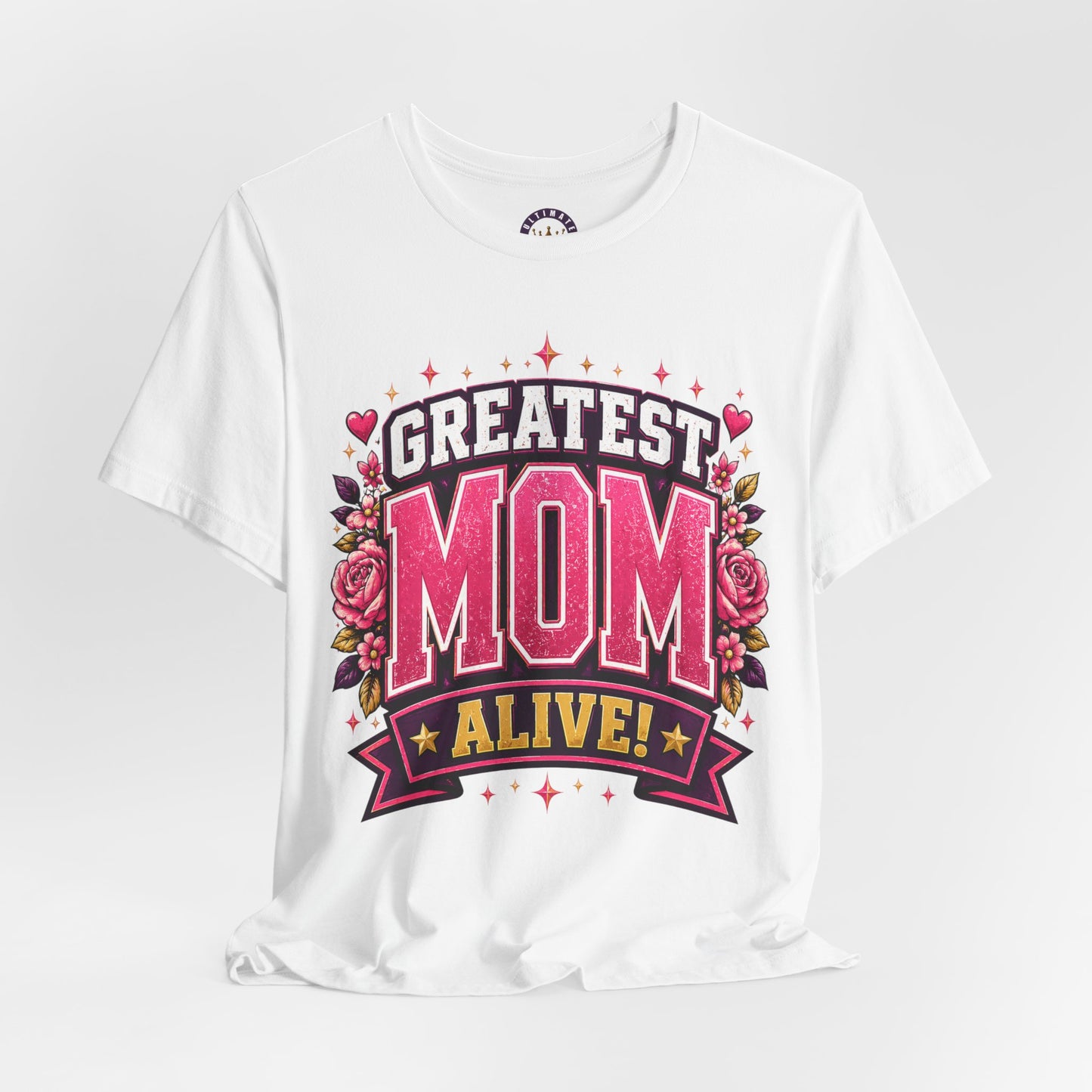 Greatest Mom Alive T-Shirt | White Floral Mother's Day Gift Tee