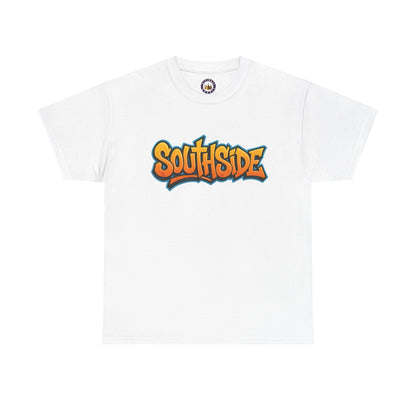 Southside Graffiti Tee — Urban Streetwear T-Shirt with Bold Orange Logo