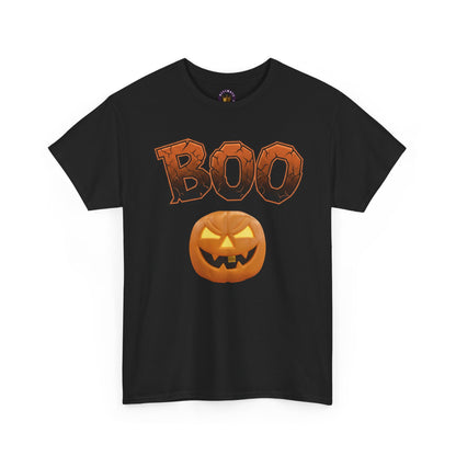 Halloween Boo T-Shirt | Spooky Season Heavy Cotton Tee, Cute Ghost Fall Apparel, Unisex Trick or Treat Top, Pumpkin Patch Outfit