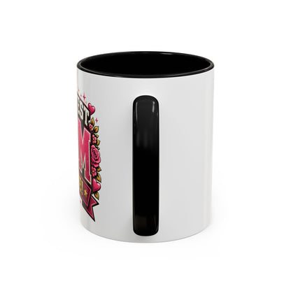 Greatest Mom Alive! -  BLACK Accent Coffee Mug — Floral Mother's Day Gift (11/15oz)