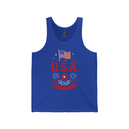 USA Flag Tank Top — Patriotic Fourth of July Sleeveless Shirt