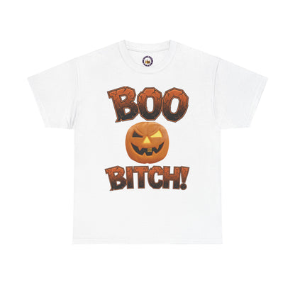 BOO BITCH! Halloween Ghost T-Shirt | Funny Spooky Season Tee | Adult Humor Sarcastic Graphic Shirt | Unisex Heavy Cotton Top