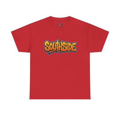 Southside Graffiti Tee — Urban Streetwear T-Shirt with Bold Orange Logo