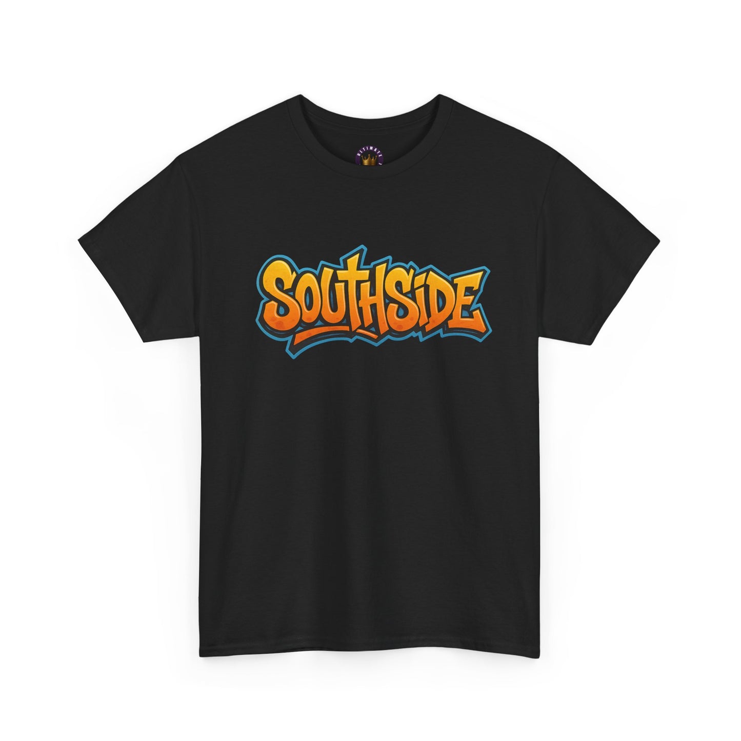 Southside Graffiti Tee — Urban Streetwear T-Shirt with Bold Orange Logo