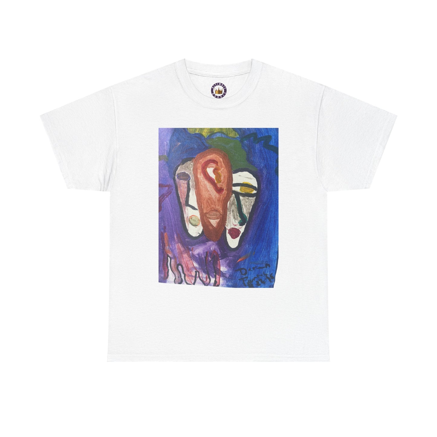 Premium Thee Shirt | Abstract Face Art T-Shirt | Colorful Modern Expressionist Tee