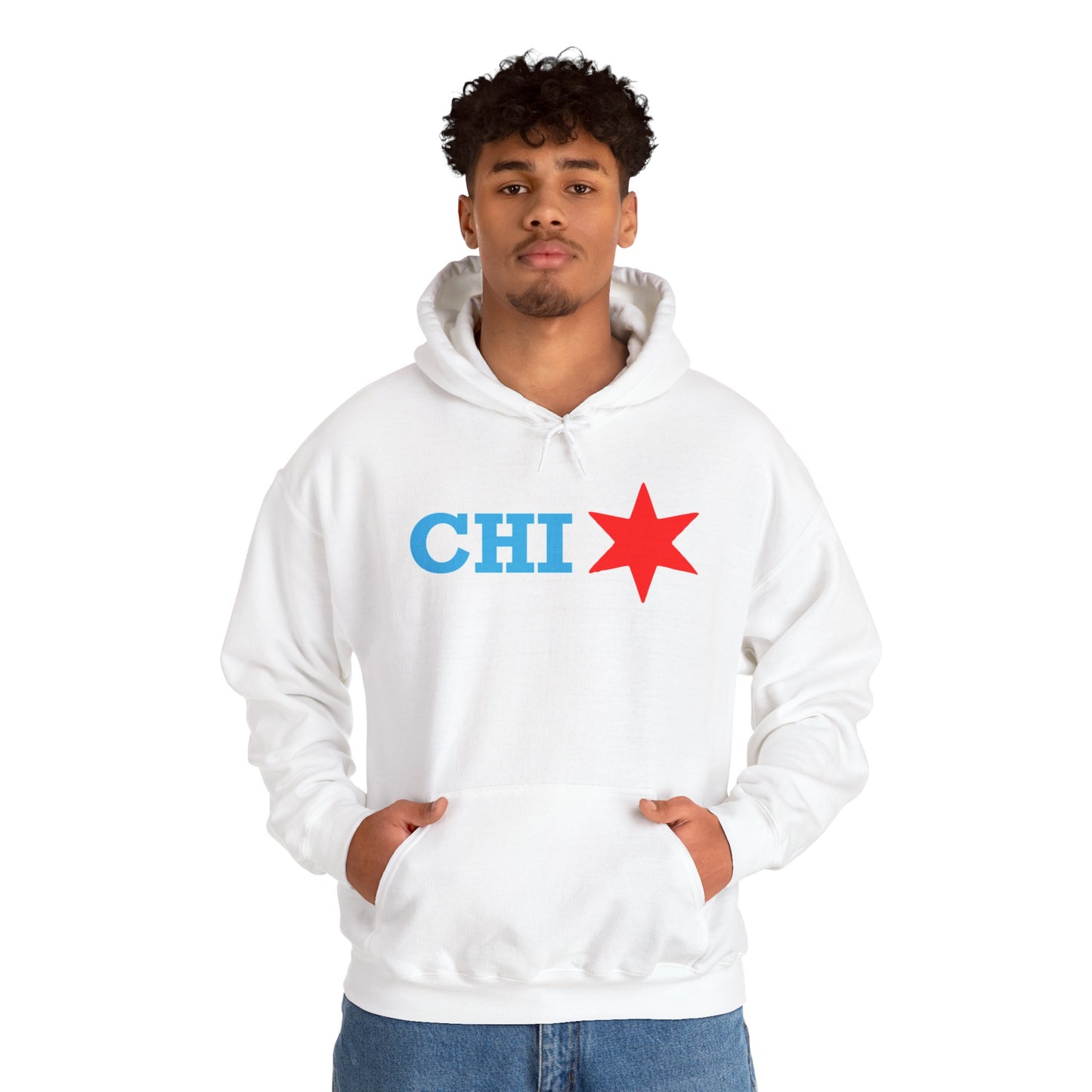 Chicago Star Hoodie, Cozy Hooded Sweatshirt, Unisex Sweatshirt for Everyday Wear, Ideal for Travel, Casual Style