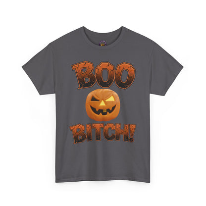 BOO BITCH! Halloween Ghost T-Shirt | Funny Spooky Season Tee | Adult Humor Sarcastic Graphic Shirt | Unisex Heavy Cotton Top