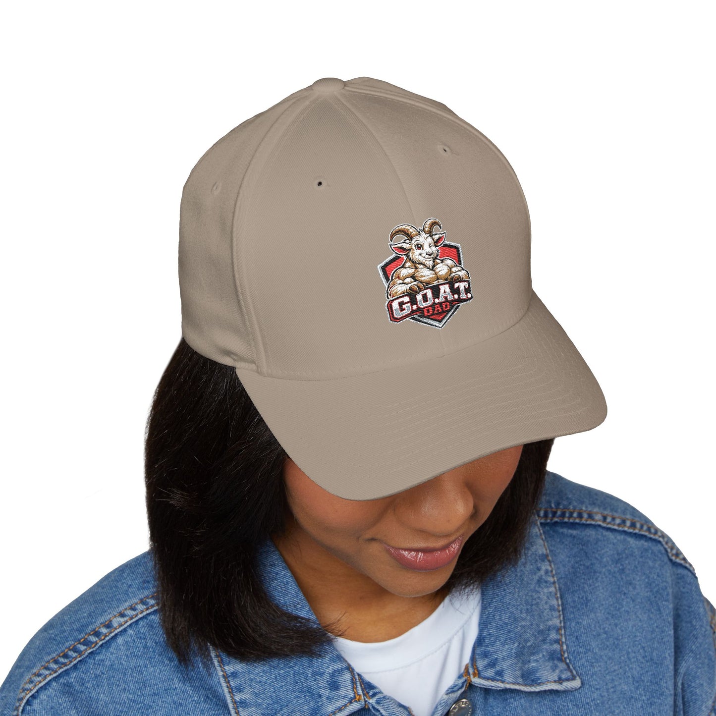 GOAT DAD Embroidered Cap — Classic Structured Baseball Hat