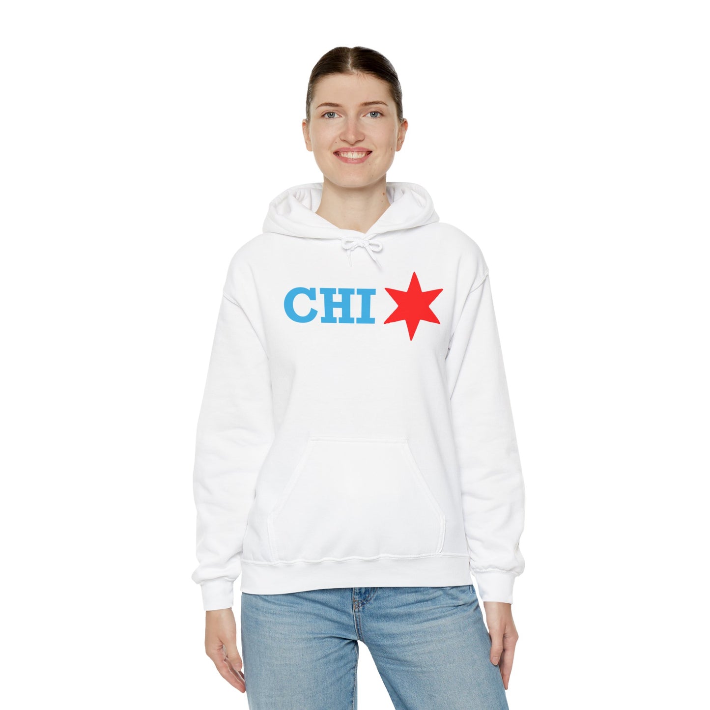 Chicago Star Hoodie, Cozy Hooded Sweatshirt, Unisex Sweatshirt for Everyday Wear, Ideal for Travel, Casual Style