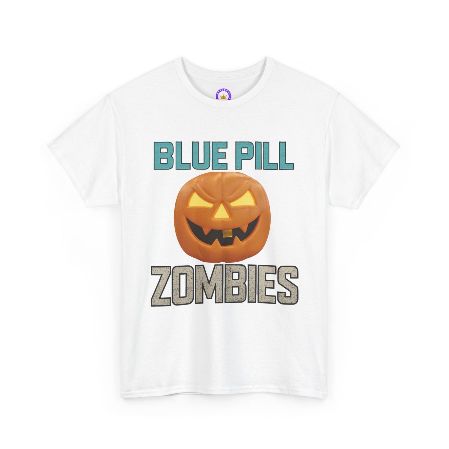 Blue Pill Zombies Tee | Halloween Zombie Tee, Funny Pumpkin Shirt, Unisex Heavy Cotton Tee, Party Apparel, Spooky Gift Idea, Fall Festivities