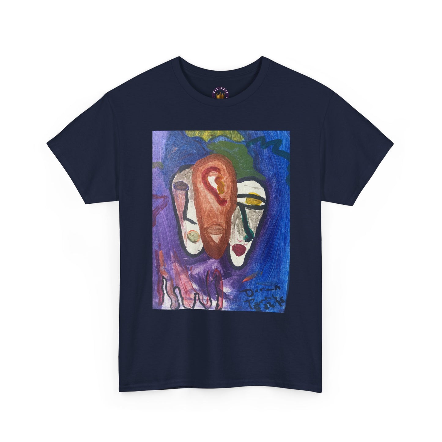 Premium Thee Shirt | Abstract Face Art T-Shirt | Colorful Modern Expressionist Tee