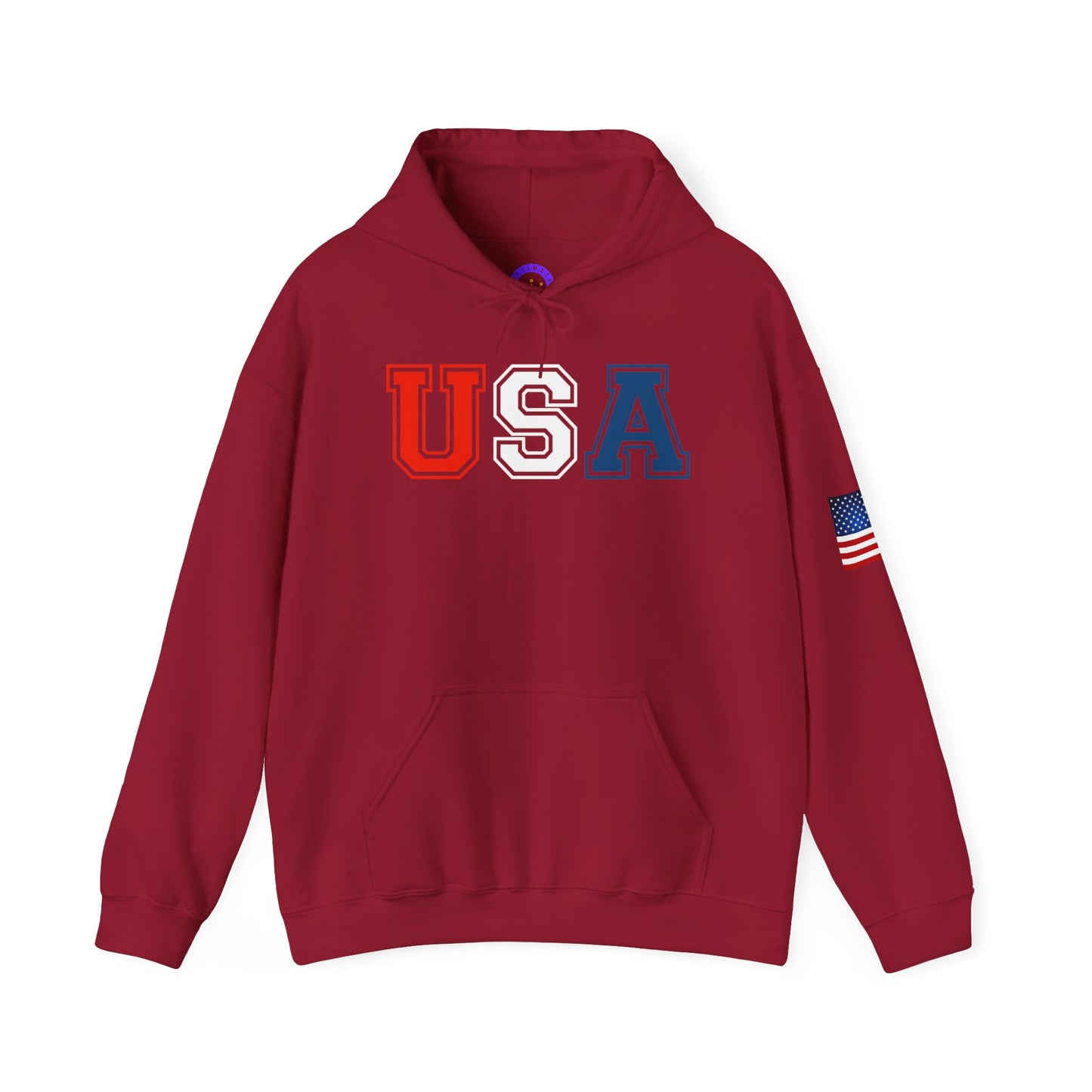 USA Hoodie, Unisex Sweatshirt for Independence Day, Patriotic Casual Wear, Gift for Veterans, Eco-Friendly Clothing