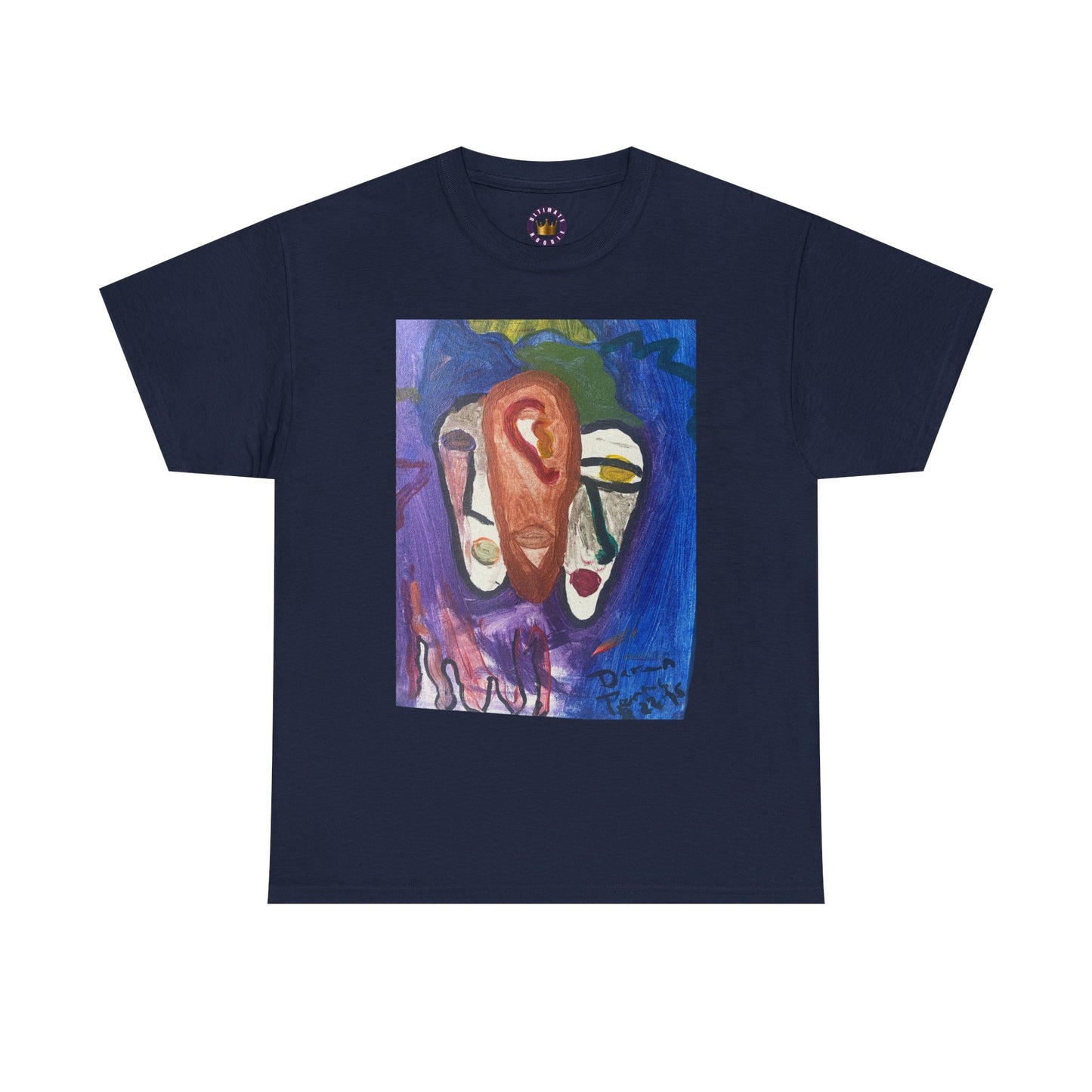 Premium Thee Shirt | Abstract Face Art T-Shirt | Colorful Modern Expressionist Tee