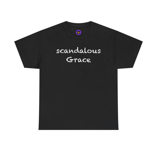 Scandalous Grace | Black Tee Shirt - Casual Everyday Wear, Gift for Friends, Graphic Tee, Comfortable T-Shirt, Relaxed Style
