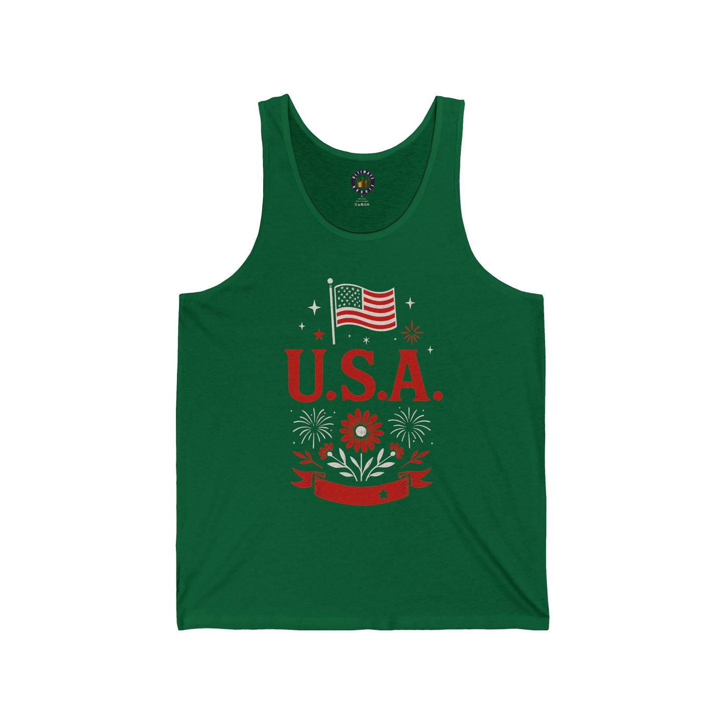 USA Flag Tank Top — Patriotic Fourth of July Sleeveless Shirt