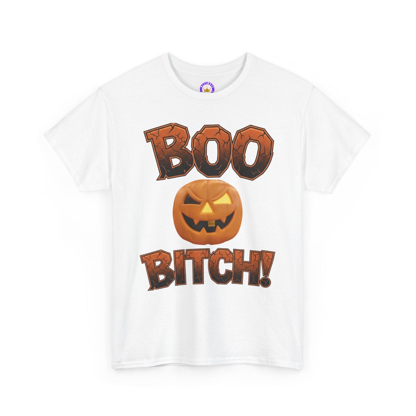 Boo Bitch Halloween Ghost T-Shirt | Funny Spooky Season Tee | Adult Humor Sarcastic Graphic Shirt | Unisex Heavy Cotton Top