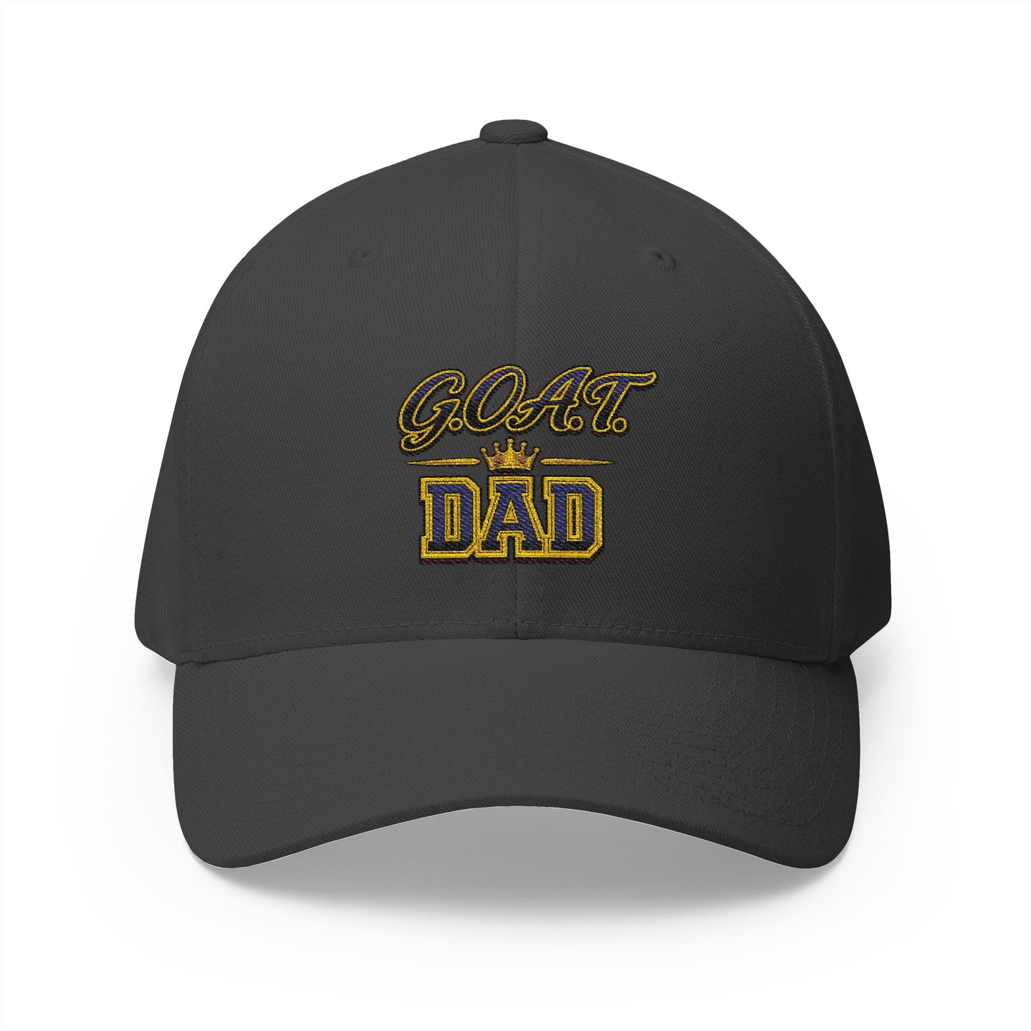 GOAT Dad Embroidered Baseball Cap — Crowned Best Dad Gift