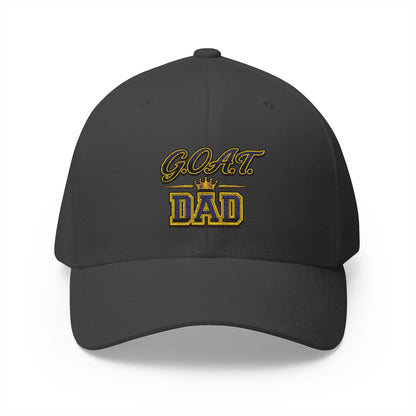 GOAT Dad Embroidered Baseball Cap — Crowned Best Dad Gift