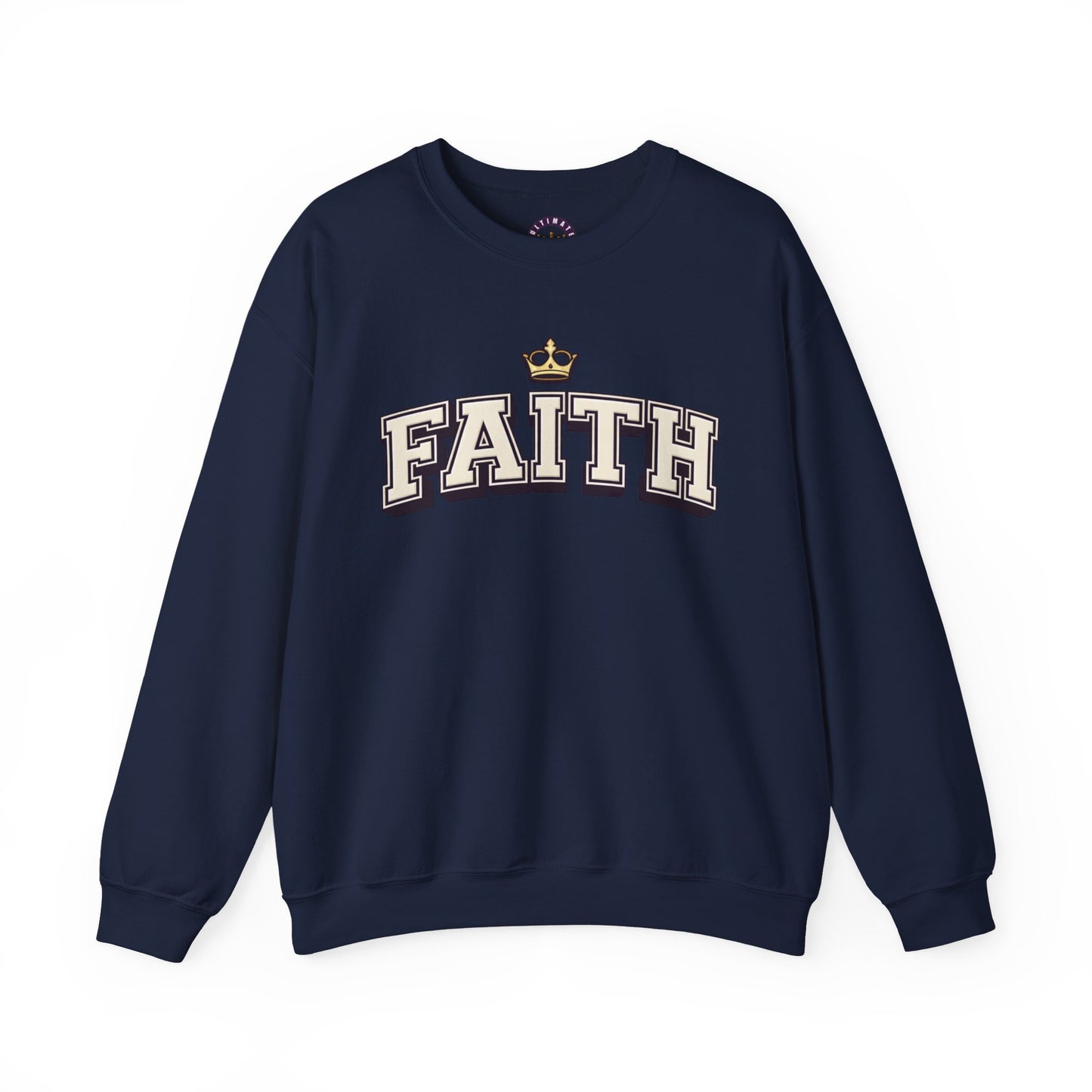 Faith Unisex Crewneck Sweatshirt | Classic Varsity Lettering Pullover