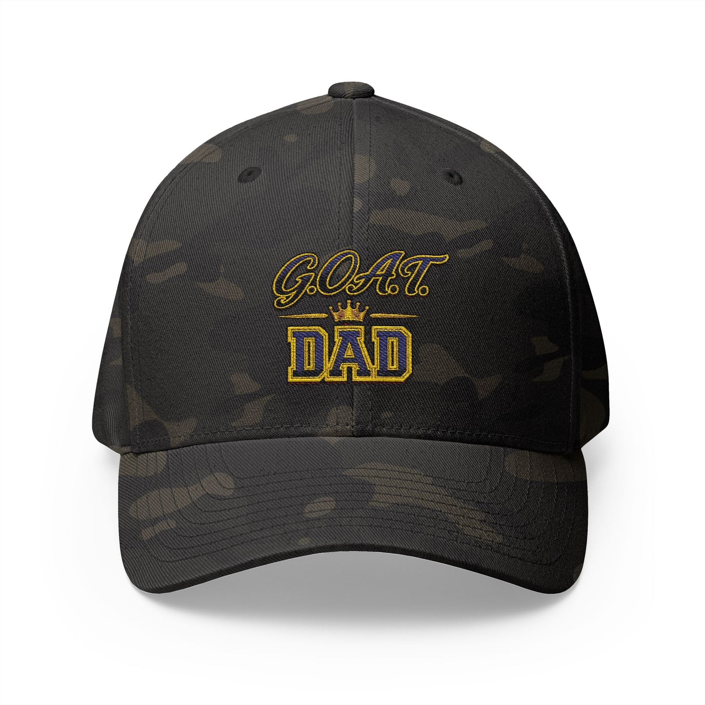 GOAT Dad Embroidered Baseball Cap — Crowned Best Dad Gift