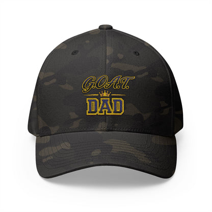 GOAT Dad Embroidered Baseball Cap — Crowned Best Dad Gift