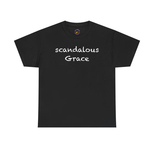 Scandalous Grace | Black Tee Shirt - Casual Everyday Wear, Gift for Friends, Graphic Tee, Comfortable T-Shirt, Relaxed Style