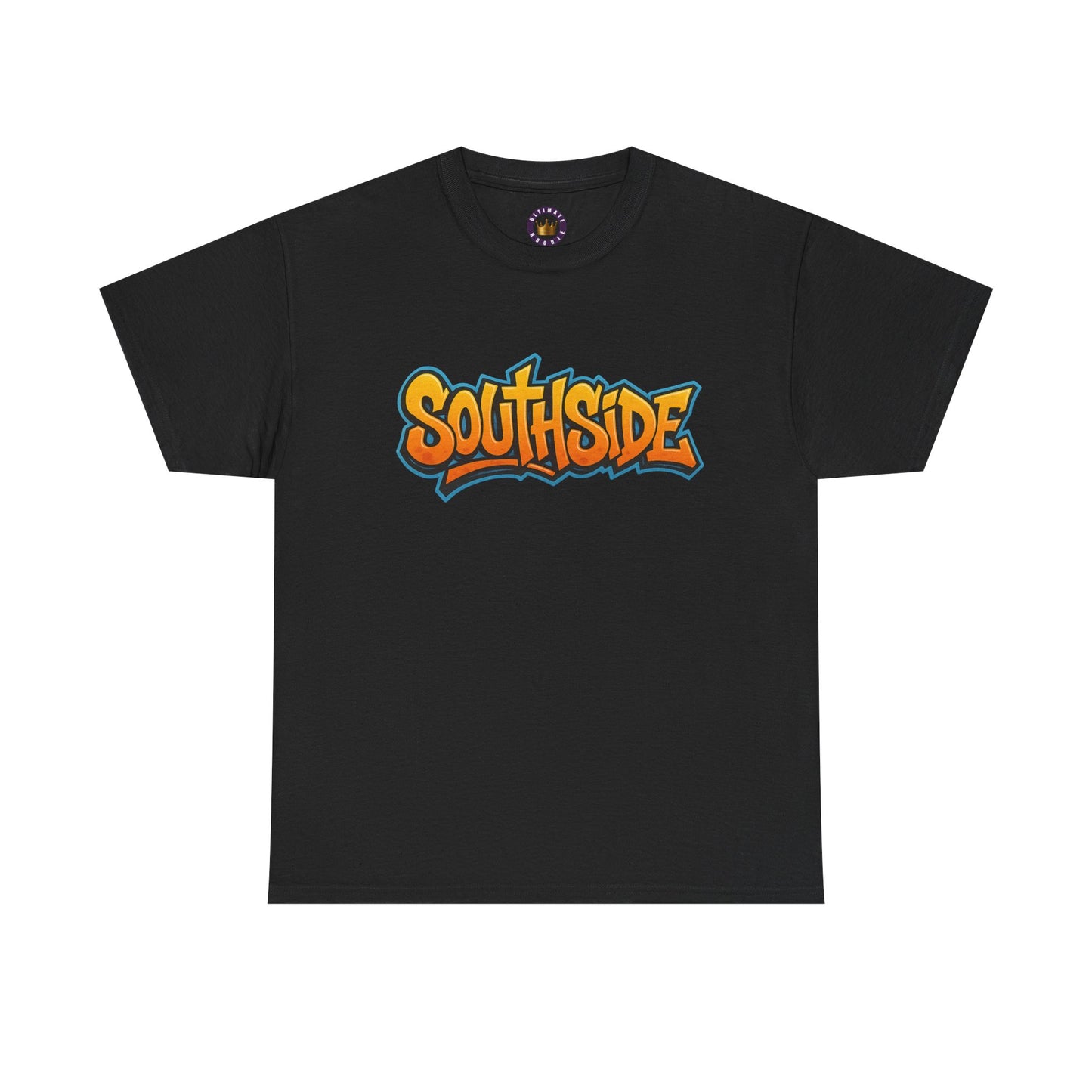 Southside Graffiti Tee — Urban Streetwear T-Shirt with Bold Orange Logo