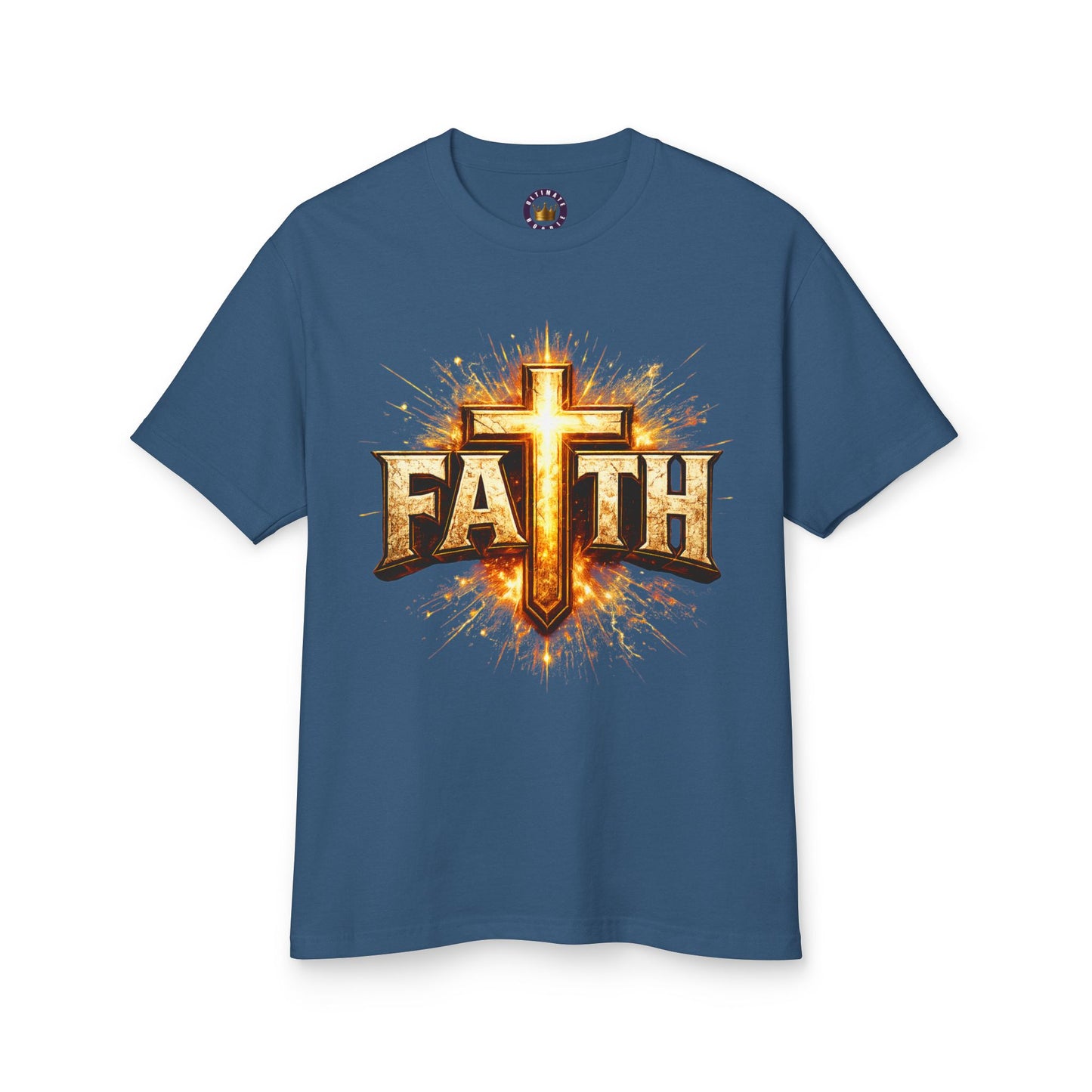 FAITH BREASTPLATE  | 100% COTTON HEAVYWEIGHT, DISTRESSED PRINT, FADED TONE TEE