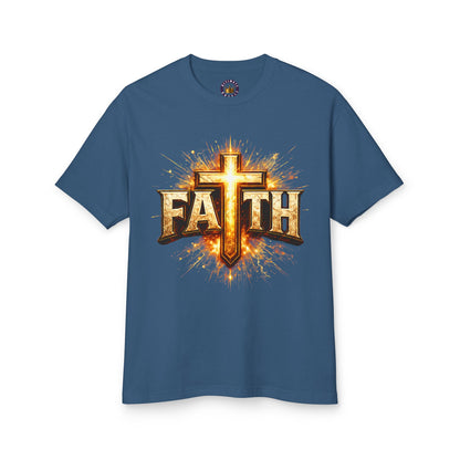 FAITH BREASTPLATE  | 100% COTTON HEAVYWEIGHT, DISTRESSED PRINT, FADED TONE TEE
