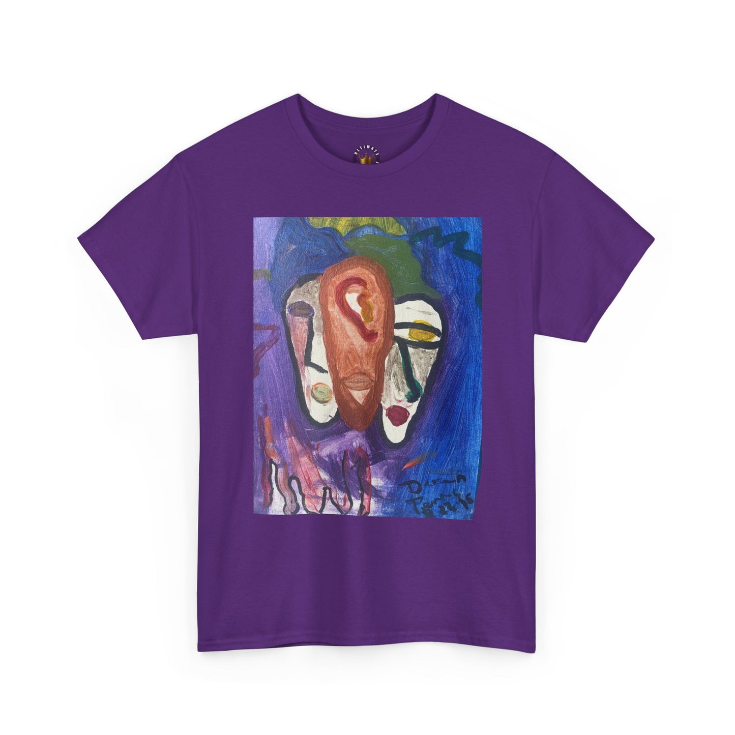 Premium Thee Shirt | Abstract Face Art T-Shirt | Colorful Modern Expressionist Tee