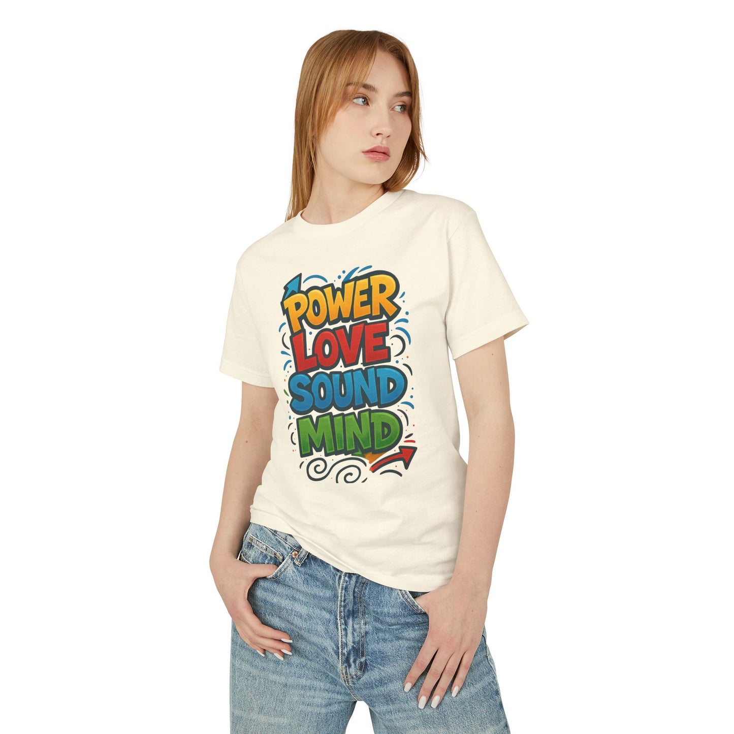 Power Love Sound Mind T-Shirt | Retro Colorful Graphic Tee