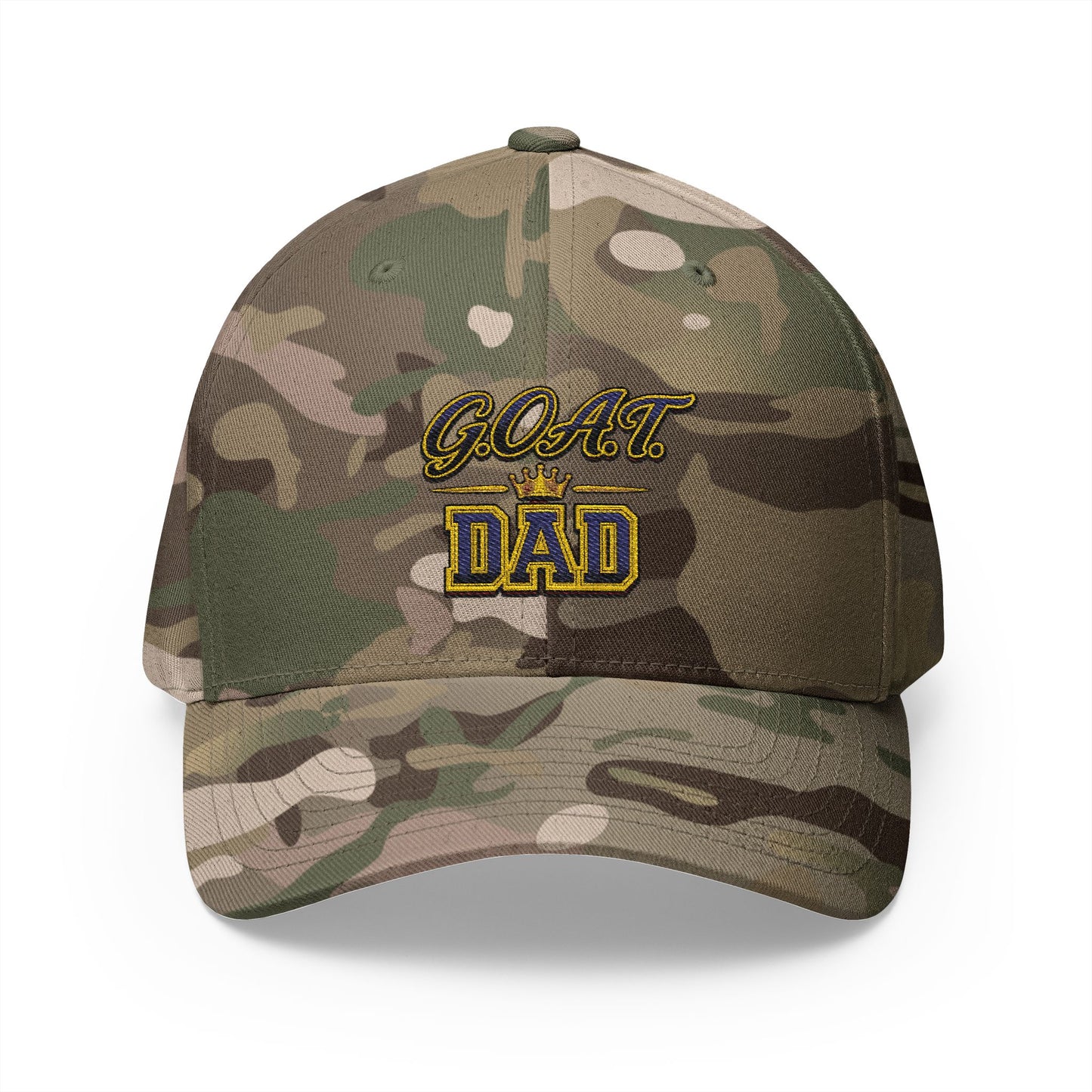 GOAT Dad Embroidered Baseball Cap — Crowned Best Dad Gift