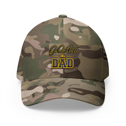 GOAT Dad Embroidered Baseball Cap — Crowned Best Dad Gift