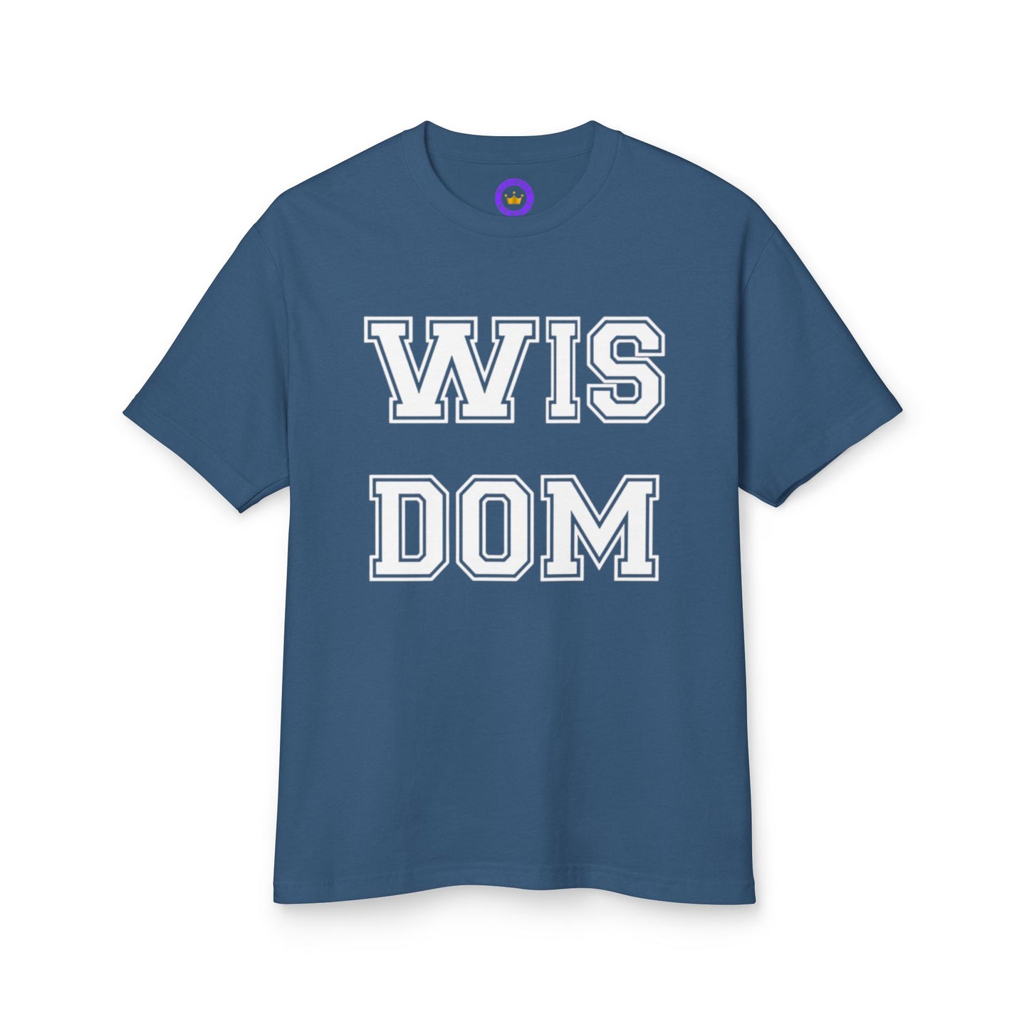 Wisdom Graphic Tee — Vintage Collegiate Lettering Cotton T‑Shirt