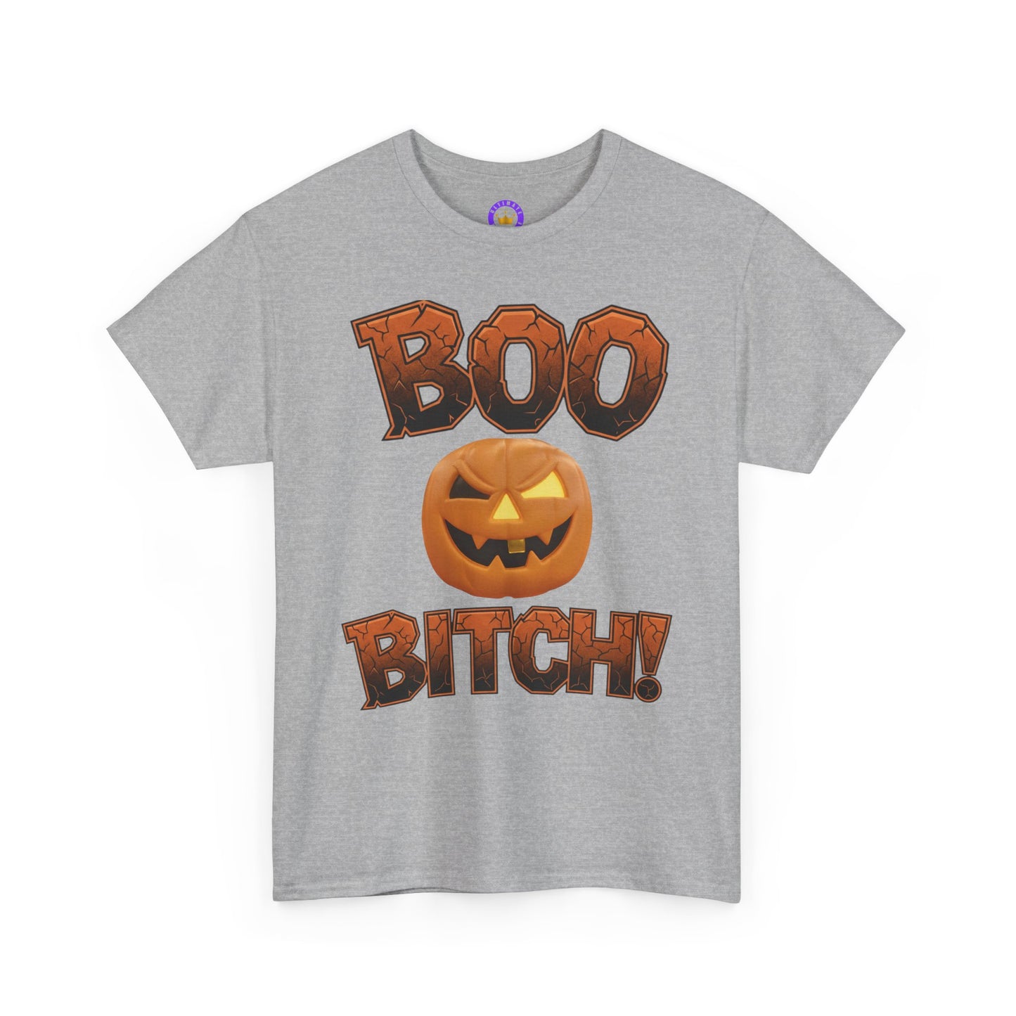 Boo Bitch Halloween Ghost T-Shirt | Funny Spooky Season Tee | Adult Humor Sarcastic Graphic Shirt | Unisex Heavy Cotton Top