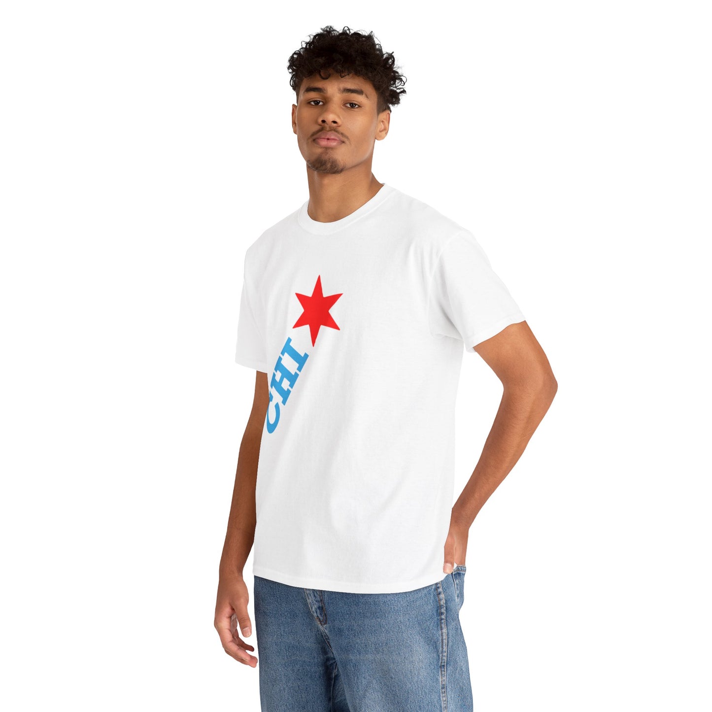 CHI Star T‑Shirt | Chicago  Diagonal Red Star & Tee