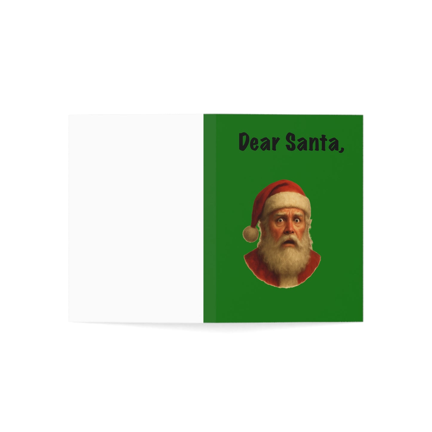 Dear Santa Vintage Portrait Greeting Card | Christmas Holiday Card