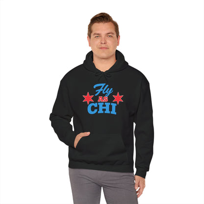 Fly As Chi Hoodie | Windy City Sweatshirt, Illinois Pride Pullover, Chicago Flag Apparel, Gift for Chicagoan