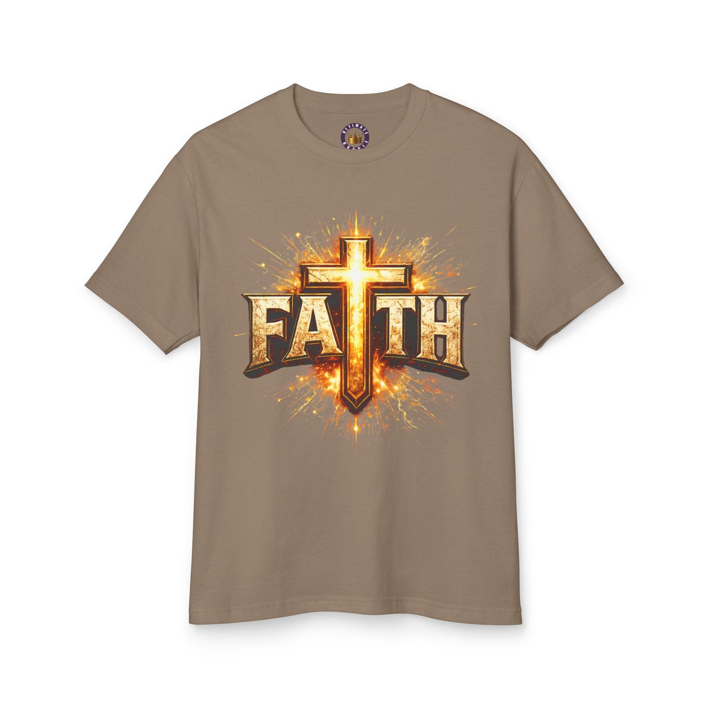 FAITH BREASTPLATE  | 100% COTTON HEAVYWEIGHT, DISTRESSED PRINT, FADED TONE TEE