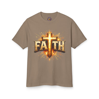 FAITH BREASTPLATE  | 100% COTTON HEAVYWEIGHT, DISTRESSED PRINT, FADED TONE TEE