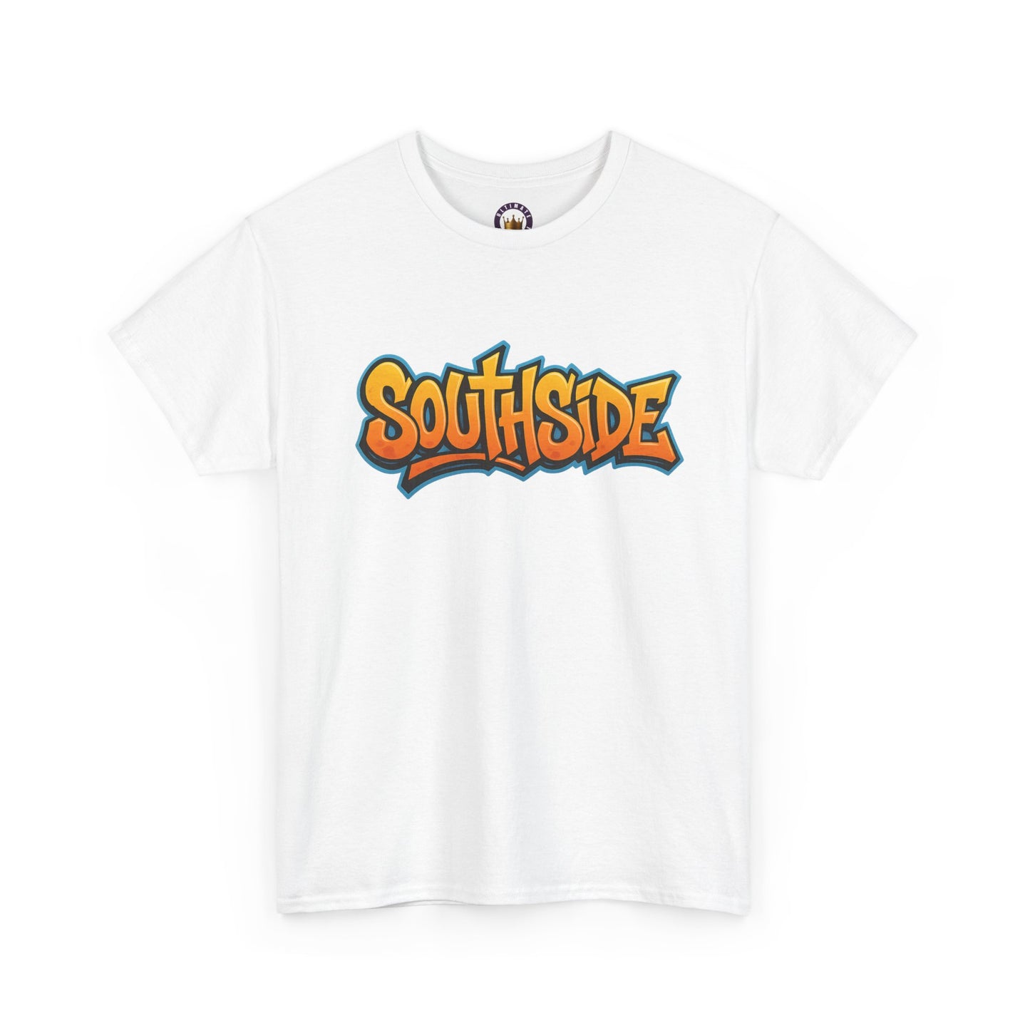 Southside Graffiti Tee — Urban Streetwear T-Shirt with Bold Orange Logo