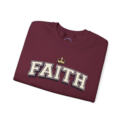 Faith Unisex Crewneck Sweatshirt | Classic Varsity Lettering Pullover