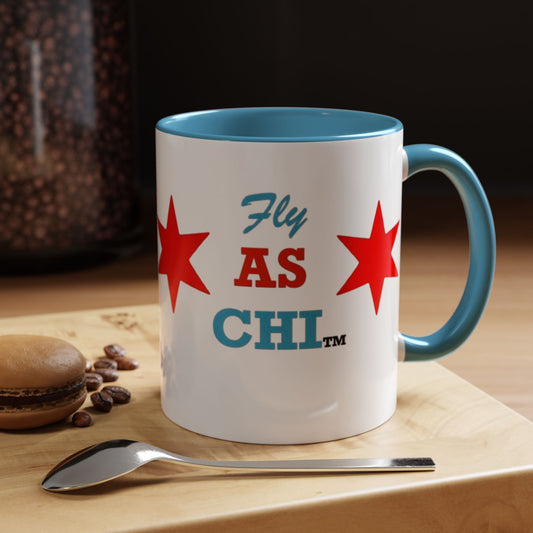 Fly As Chi Coffee Mug with Bold Typography, Perfect for Chicago Lovers, Unique Gift, Travel Mug, Fun Office Décor, Everyday Use