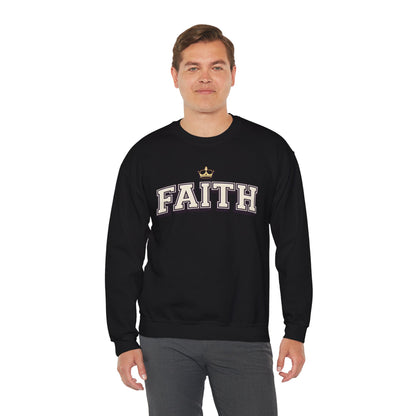 Faith Unisex Crewneck Sweatshirt | Classic Varsity Lettering Pullover