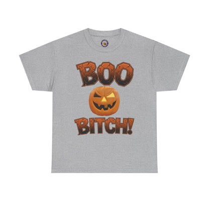BOO BITCH! Halloween Ghost T-Shirt | Funny Spooky Season Tee | Adult Humor Sarcastic Graphic Shirt | Unisex Heavy Cotton Top