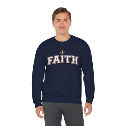 Faith Unisex Crewneck Sweatshirt | Classic Varsity Lettering Pullover