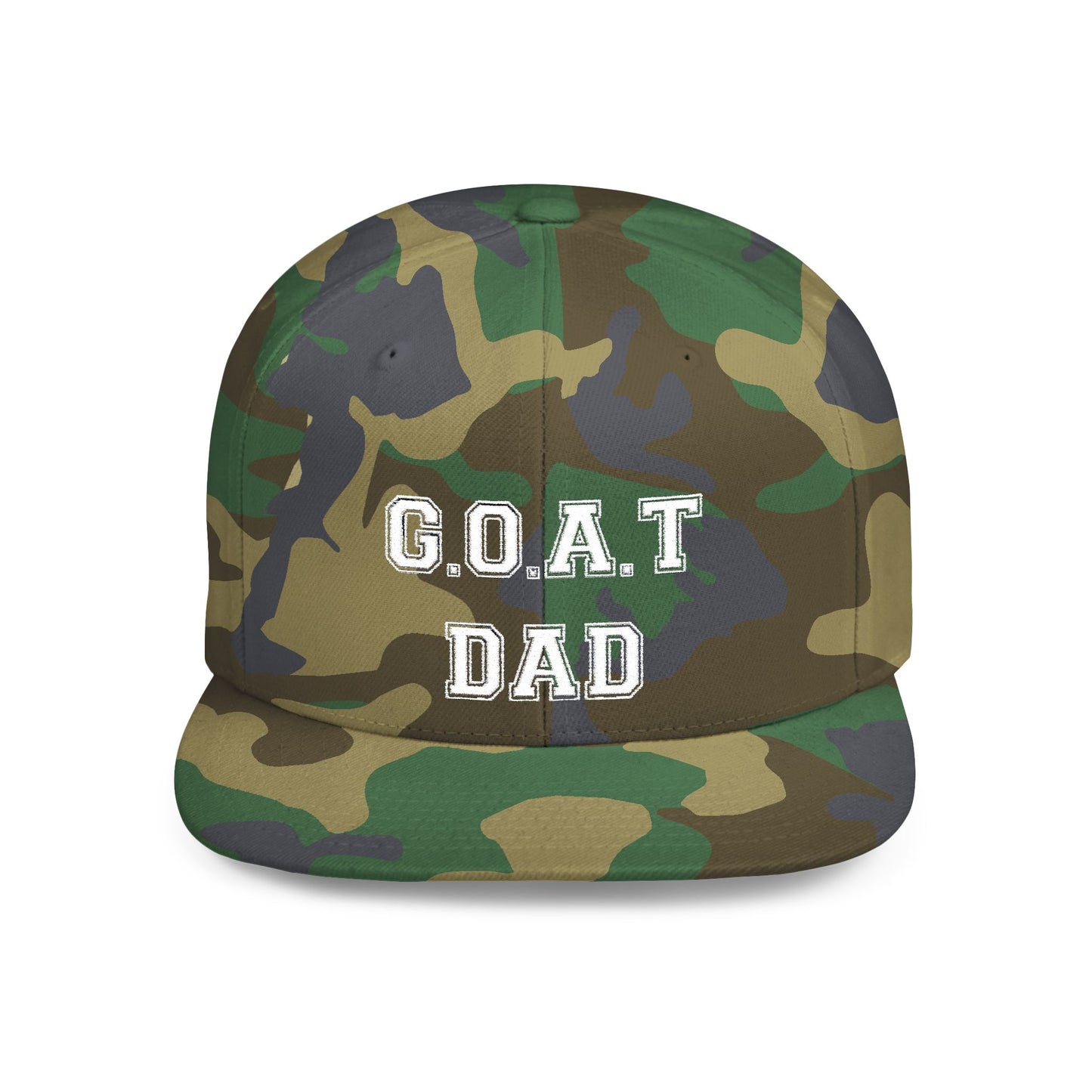 G.O.A.T DAD Cap | Stylish Gift for Father's Day, Outdoor Events, Casual Wear, Green Camouflage Hat
