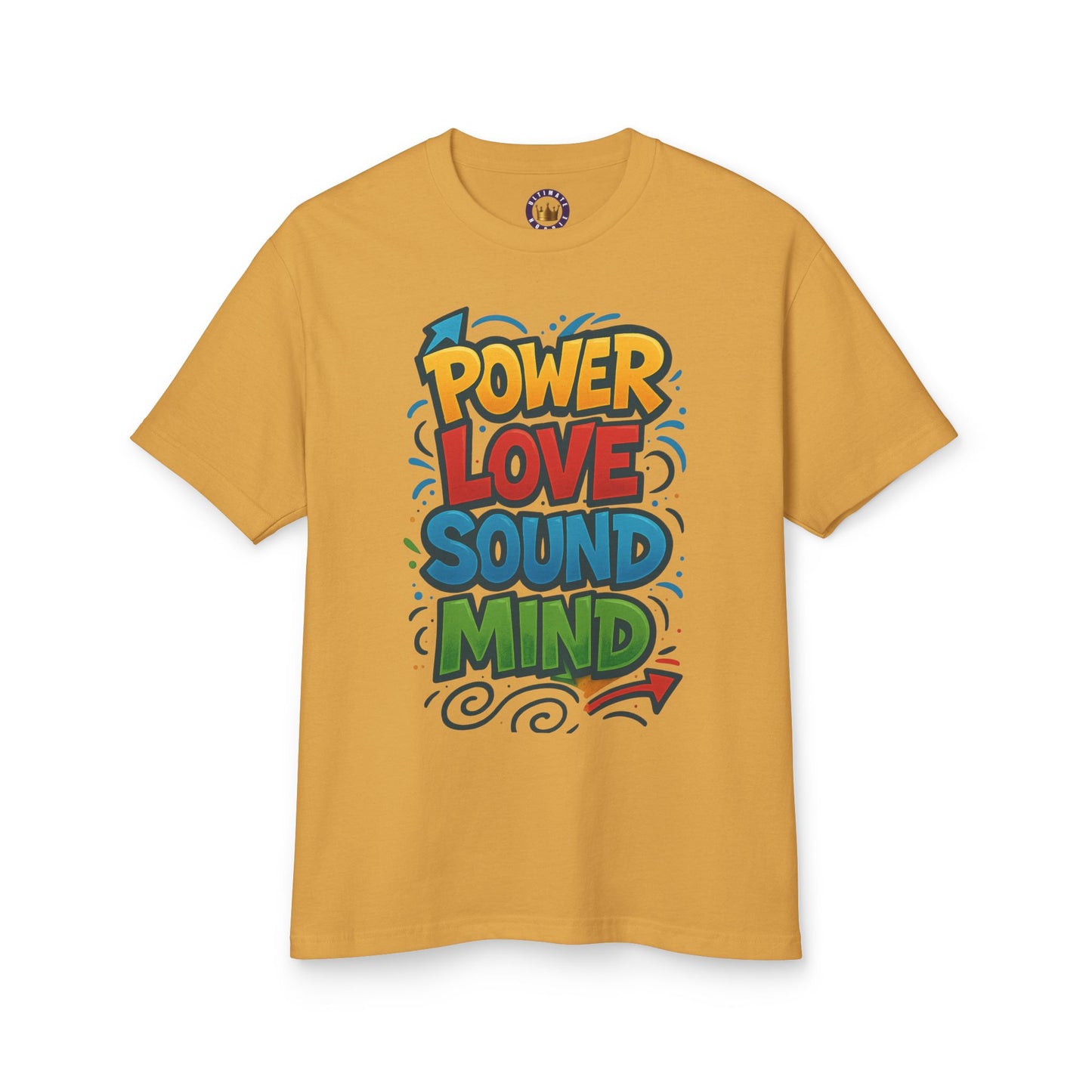 Power Love Sound Mind T-Shirt | Retro Colorful Graphic Tee
